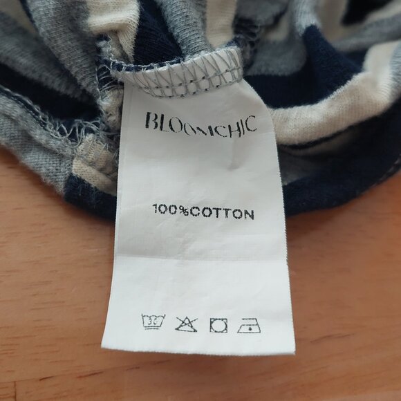 BloomChic Plus Size Navy Grey and Cream Striped Top Size 22-24 - Picture 9 of 11